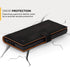 Snakehive Black Genuine Leather Wallet Case for Samsung Galaxy S23 Ultra with Card Holder and Stand