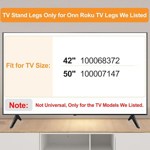 Yaotieci 42" 50" 100068372 100007147 TV Stand Legs for Onn Smart Tv - Only for TV with Screws, Please Check TV Models