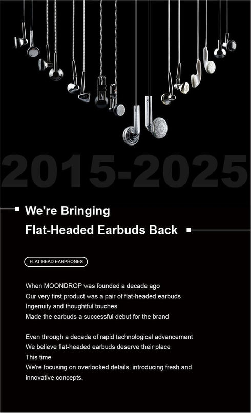 3.5mm Moondrop Nice Buds Flat-Headed Earbuds with Stereo Plug (Black Transparent with Mic)