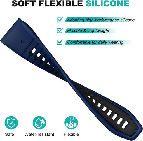 OVERSTEP Soft Silicone Replacement Bands for Fenix 7X, 26mm Width Strap for Fenix 7X Pro/6X/5X/3 Smartwatch