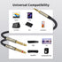 3.5mm 1/8 TRS to Dual 6.35mm 1/4 TS Mono Breakout Cable, Y Splitter Stereo Cord for iPhone, iPod, Home Stereo