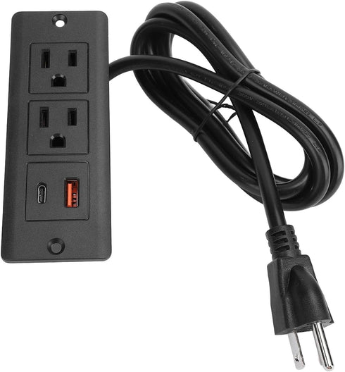 VELATEMOR USB Power Strip Fast Charging Desk Outlet for Bedside Table 2 Outlets