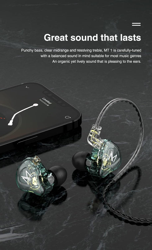 FEDAI TRN MT1 in Ear Monitor Earbuds, 10mm Composite Magnetic Dynamic Earphone, Detachable C Pin 0.75MM Cable