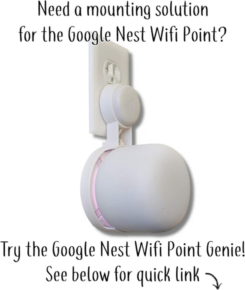 The Nest Wifi Pro Genie Wall Mount Outlet Holder Stand (1-Pack) | Open Access, No Messy Screws or Tape