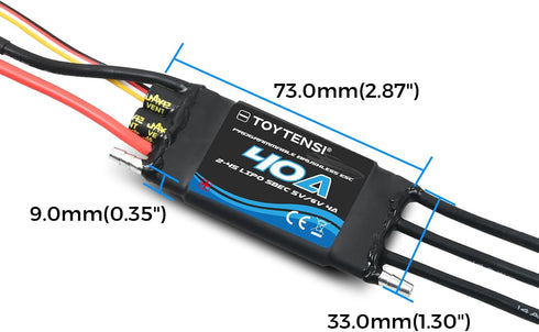 TOYTENSI 40A 24S XT60 3.5mm Water-Cooled Brushless Marine ESC for RC Boat, Boat ESC with & Bullet Connectors