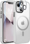 MOCCA iPhone 13 Case - Slim Shockproof, Translucent Matte Back, Frosted White, with MagSafe, Screen & Camera Protectors.