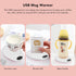 Adjustable Electric Beverage Heater for Ceramic Coffee Cups - USB Mug Warmer (White)