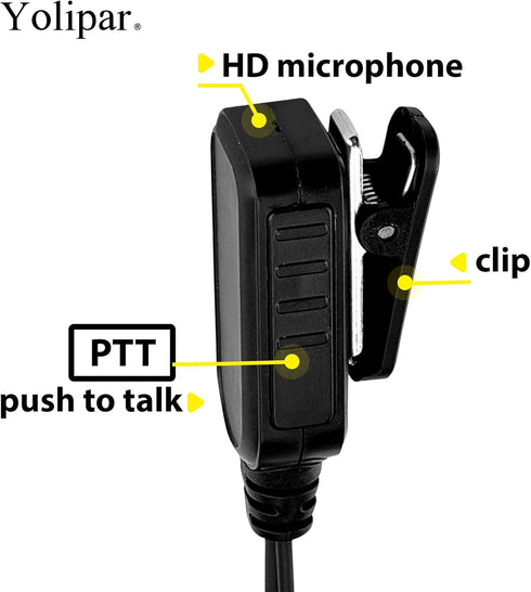 Earpiece Surveillance Kit Compatible with BaoFeng, BTECH, Kenwood Walkie Talkie with PTT Mic Headset