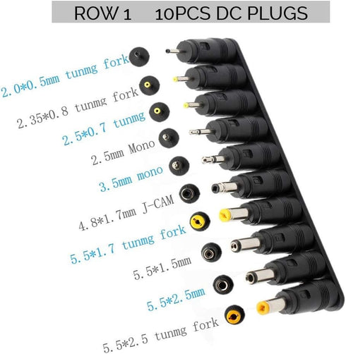 Universal 34pcs DC Connectors Plug Kit DC Power Adapter Connector, 5.5 x 2.1mm female Base by Outtag