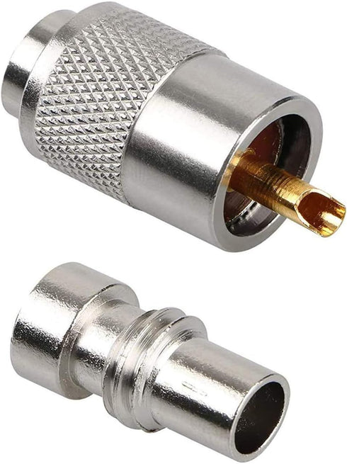 10 Pack UHF PL259 Solder Connector Plug with Reducer for RG8x, RG8, RG59, LMR-400, RG-213 Coaxial Cable