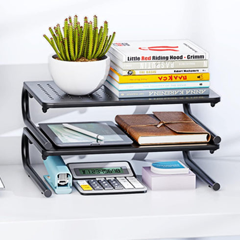 HUANUO Laptop Stand Riser for Desk, Desktop Computer Stand Organizer with Vented Metal, Laptop Shelf for PC, Printer