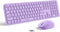 Seenda Purple Keyboard and Mouse Combo, Wireless Full Size 2.4GHz Silent USB Wireless Keyboard Mouse for Windows,