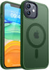 CANSHN iPhone 11 Case - Slim Shockproof Bumper, Translucent Matte, Deep Green, Compatible with MagSafe, 6.1 Inch.