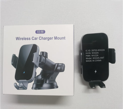 Wireless Car Charger Mount Auto Clamping, 15W Fast Charging Holder for iPhone 15 14 13 12 Pro Max