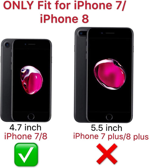 ORETECH Compatible iPhone 7/8 Case with 2 Pack HD Screen Protector, 360° Full-Body Silicone Soft TPU Hard PC Protective