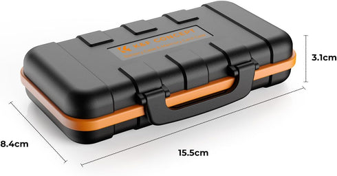 K&F Concept Camera Battery SD Card Holder for 4 SD Cards, 2 Camera Batteries, Water-Resistant Anti-Shock Case, Small SD