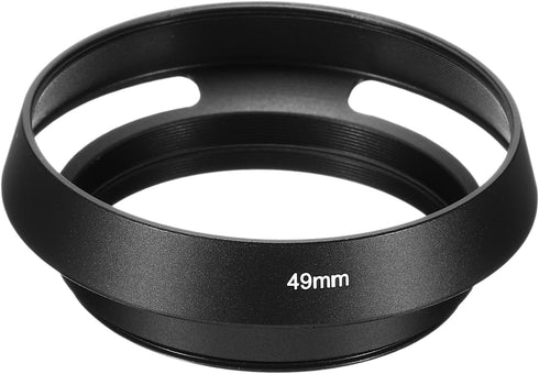 PATIKIL 49mm Lens Hood, Standard Vented Matte Surface Anti-reflective Inside Hood for Universal Camera Lens, Black