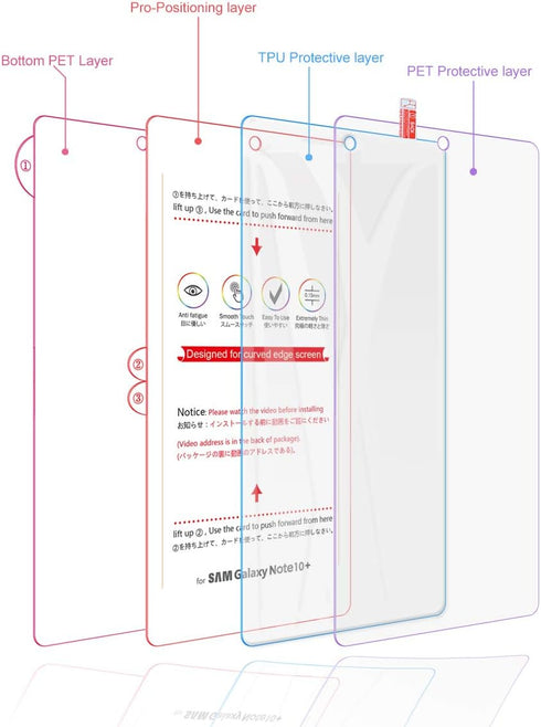 (3 Pack) TPU Screen Protector for Samsung Galaxy Note 10 Plus 10+ 5G, High Definition Edge to Edge