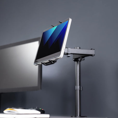 VIVO Universal Tablet Desk Mount, Single Arm Adapter for 2-in-1 Laptops, Holds up to 15.6 inch Monitors