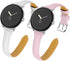 FitTurn Colorful Leather Bands Compatible with Google Pixel Watch 2, Narrow Luxury Sport Strap Replacement for Women Men