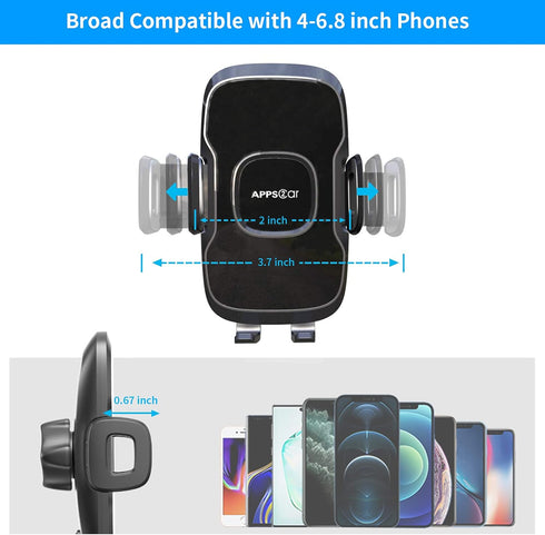 Heavy Duty Gooseneck Car Phone Holder 14'' for Truck, Flexible Long Arm, Anti-Shake Stabilizer, Suction Cup Mount