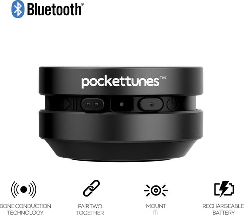 Bluetooth Speaker, Bone Conduction Portable Wireless Speaker with Louder Volume, Crystal Clear Sound, Rich Bass, Mini Music Player for Home, Outdoor, Party Pack of 2 (Black)