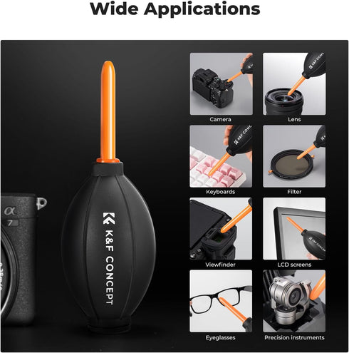 K&F Concept Lens Air Blower, Rubber Bulb Dust Blower Cleaner with Long Nozzle for Cell Phone, Tablet, Camera