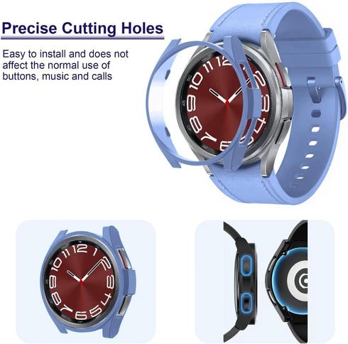 12+4 Pack Case with Tempered Glass Screen Protector for Samsung Galaxy Watch 6 Classic 47mm, Waterproof Hard PC