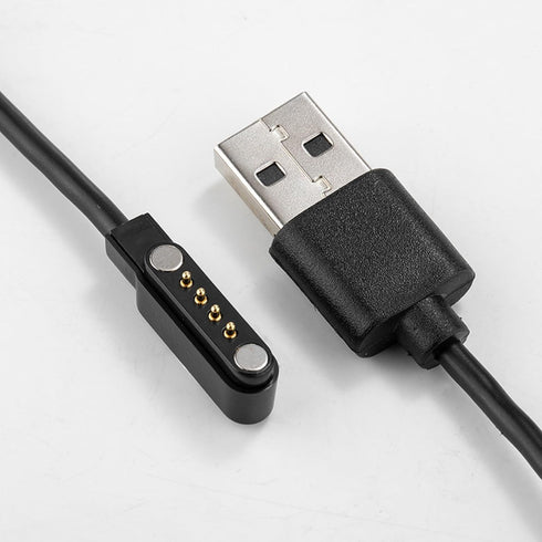 Replacement Magnetic Charging Cable for Bone Conduction Headphones, USB Charger Cord for 4-pin Interface Bone Conduction Headphones, Smartbands, and Smartwatches (7.62mm Pitch)