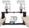 Aluminium Alloy Underwater Video Light Stabilizer Tray with Two Aluminum Alloy 1'' Ball Handle for Action Camera