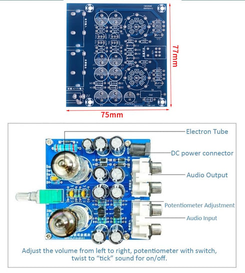 6J1 Valve Preamp, Vacuum Electrom Tube Amplifier Board for Audio Kit