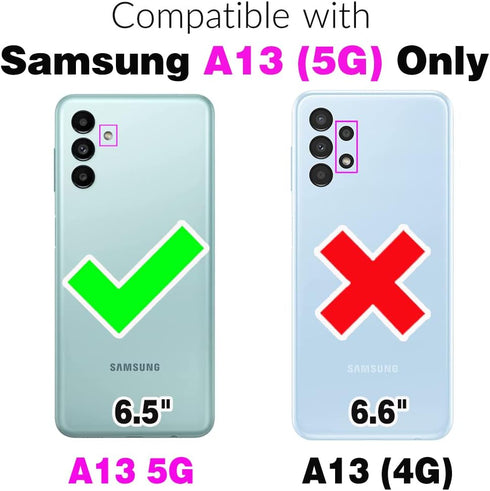 Asuwish Phone Case for Samsung Galaxy A13 5G Cell Cover Hybrid Rugged Shockproof Hard Protective Drop Proof Full Body Heavy Duty Mobile Accessories Gaxaly A13 G5 Galaxies 13A SM A136U Women Men Black