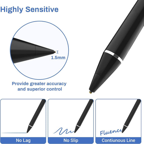 Stylus Pens for Touch Screens, Universal Fine Point Stylus for iPad, iPhone, iOS/Android Smart Phone, Precise Writing
