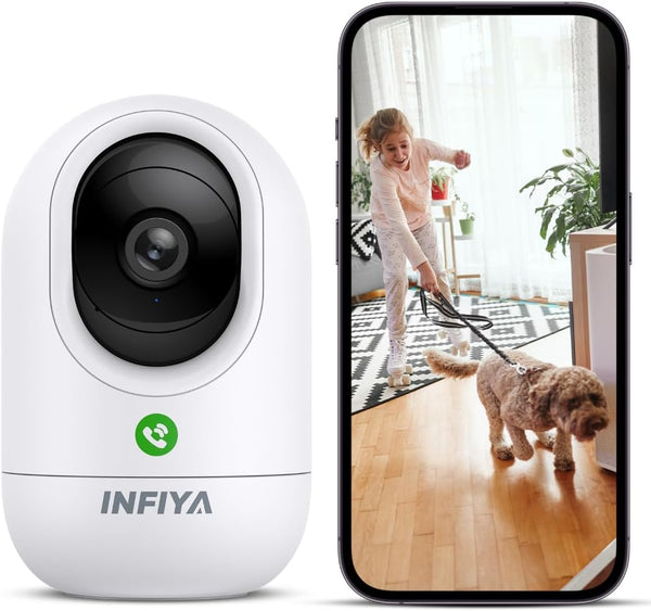 INFIYA 2K Baby Camera-WiFi Home Security Cameras Indoor via One-Tap Call with Elderly/Baby/Nanny,