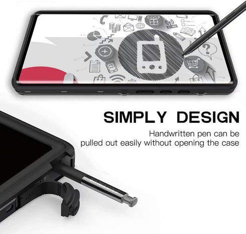 Compatible Waterproof Case for Note 20 Ultra, IP68 Underwater Shockproof Cover with Built-in Screen Protector