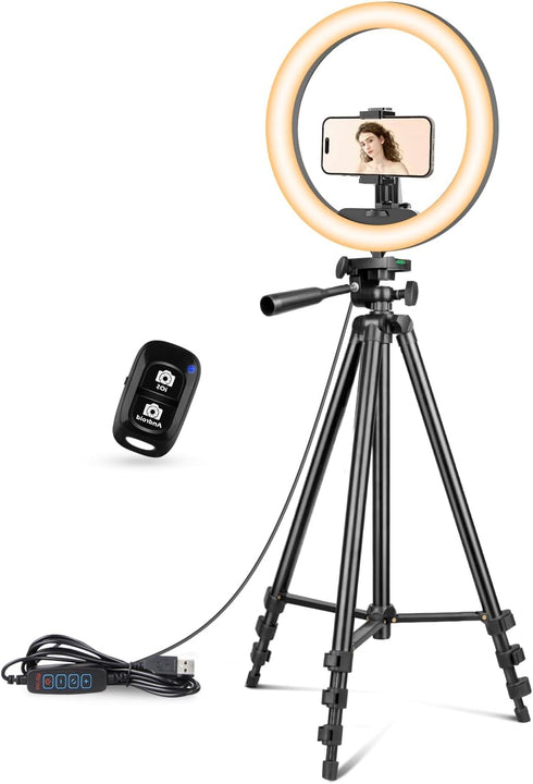 UBeesize 12 Inch Ring Light with Stand, Selfie Ring Light & 50" Tripod Stand for Live Stream/Makeup/YouTube