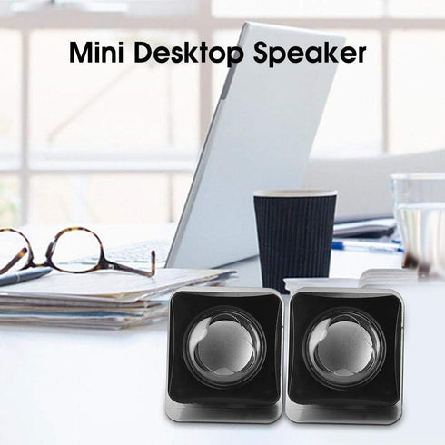 Computer Speakers for Desktop PC, Laptop, Mac, USB 2.0 Mini Wired Combination Speaker, Dual Stereo with Volume Control.