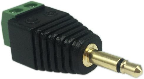 CERRXIAN 3.5mm TS Mono Male to 2 Pin Screw Terminal Female AUX Headphone Replacement Adapter (2-Pack)