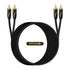24 2RCA 6 Feet/1.8 J&D Audiophiles RCA Cable, AWG Male to Male Stereo Interconnect Audio Cord, Gold-Plated Subwoofer