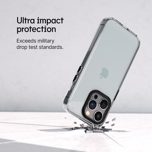 RhinoShield Crystal Clear Case for iPhone 14 Pro Max, Advanced Yellowing Resistance, High Transparency, Black Camera