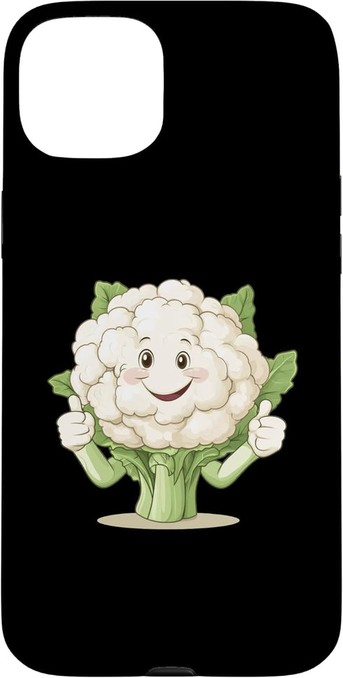 Cauliflower Brassica Oleracea Vegetable Designs iPhone 15 Plus Cauliflower Smiling With A Thumbs Up Case