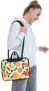 JIPOFD citrus fruit pattern Print Structured Laptop Bag Oxford Cloth Briefcase Padded Shoulder Case with Front Pockets