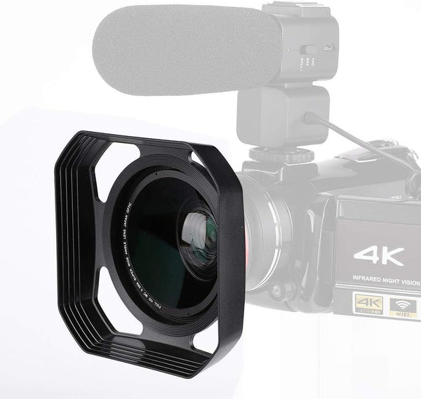 37mm/72mm DV Camera Lens Hood - Sun Shade - Reduces Lens Flare and Glare - Blocks Excess Sunlight