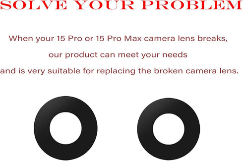 3pcs/Set Back Camera Lens Glass Replacement for iPhone 15 Pro, 6.1inch with Pre-Installed Adhesive + Repair Tool Kit