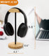 Headphone Stand, Nature Wood & Aluminum Headset Hanger Mount Hook for All Headsets, Functional Craftsmanship