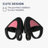 kwmobile Cat Ears for Overear Headphone (Set of 2), Fits Headbands 1" to 1.5" Diameter, Black/Dark Pink