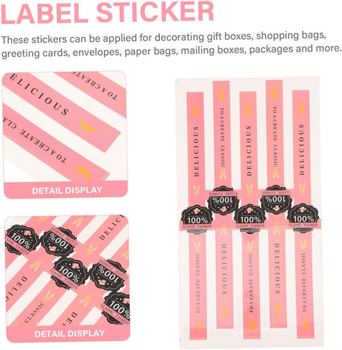 100pcs Self Adhesive Paper Sealing Stickers for Packaging, Pastry Seal Strip for Handmade Craft Art, Food Retail Sticker