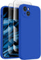 FireNova iPhone 14 Case, Klein Blue Silicone with Camera Protection & 2 Screen Protectors, 6.1" Soft Microfiber Lining.