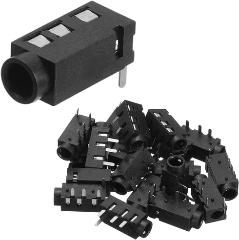 uxcell 12Pcs Stereo Jack Socket, 1/8" 3.5mm 4 Pin PJ-320A PCB Mount
