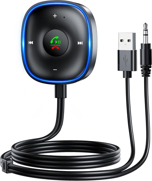 SONRU Bluetooth 5.3 Aux Car Adapter, Bluetooth Receiver for Car [Dual Connection &